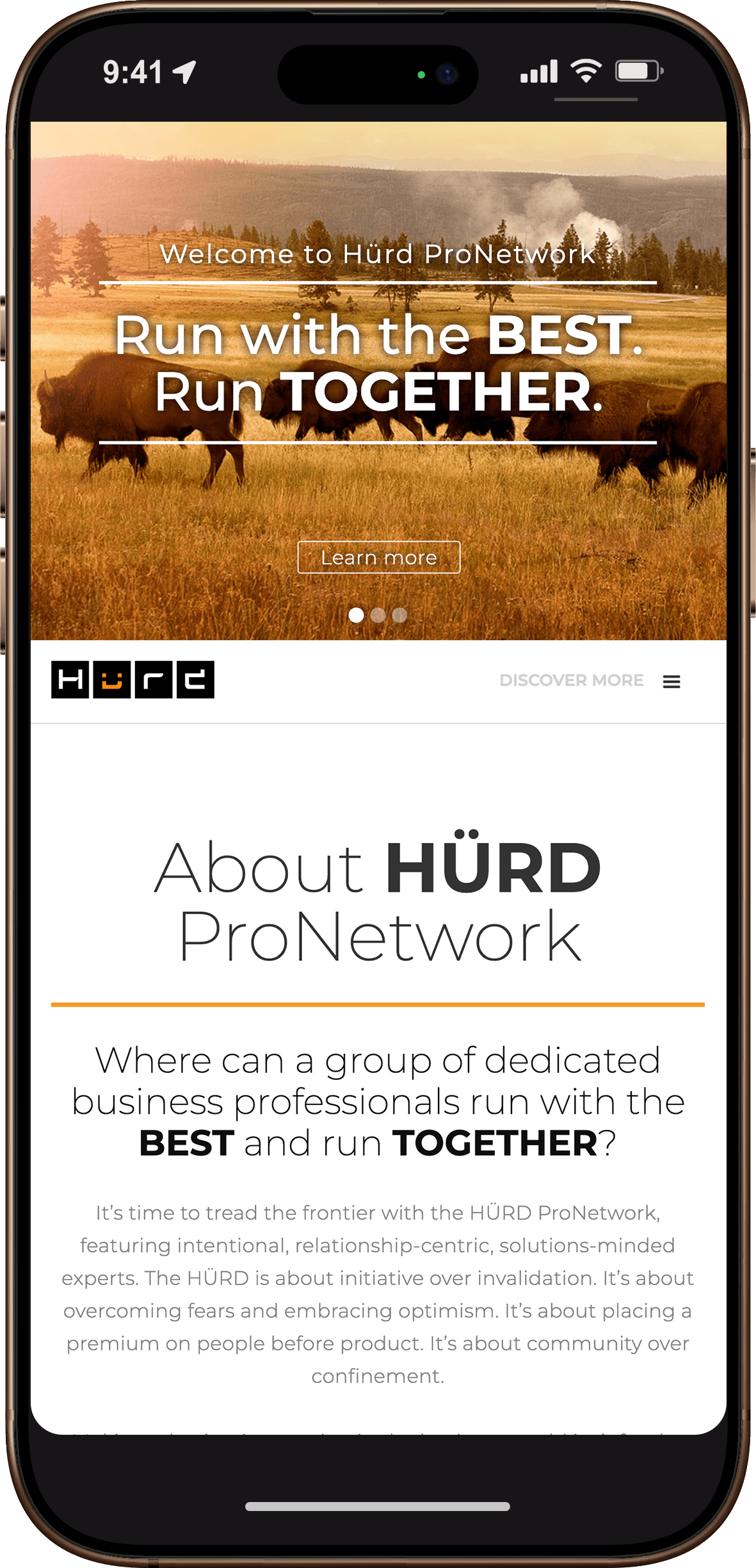 hurd website mocked up on a phone