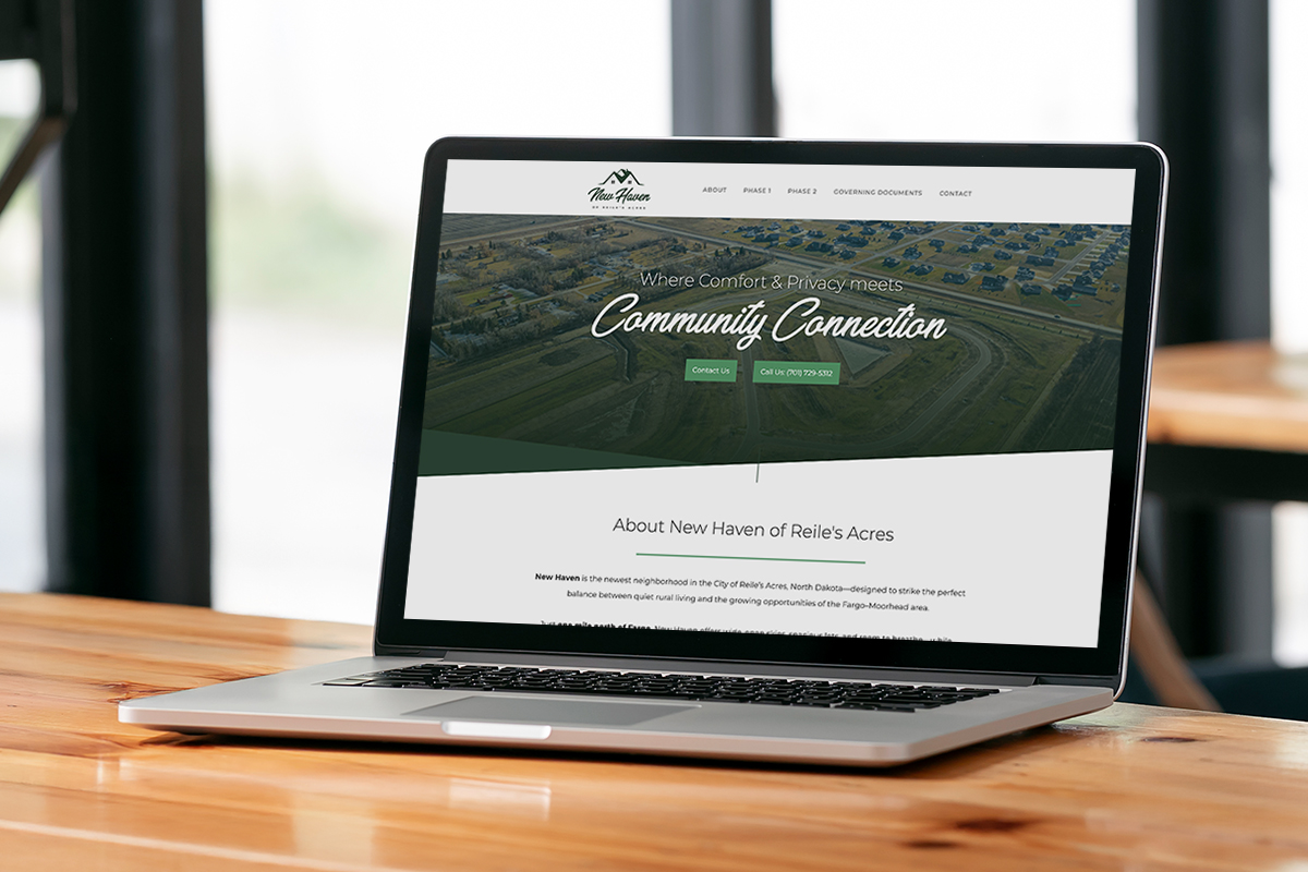 New Haven website mocked up on a laptop