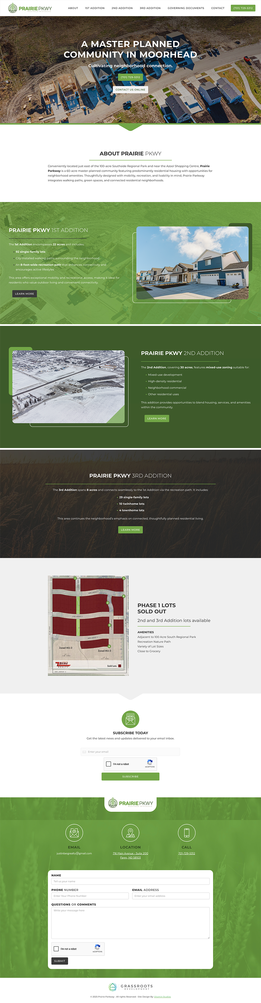 Prairie PKWY website screenshot