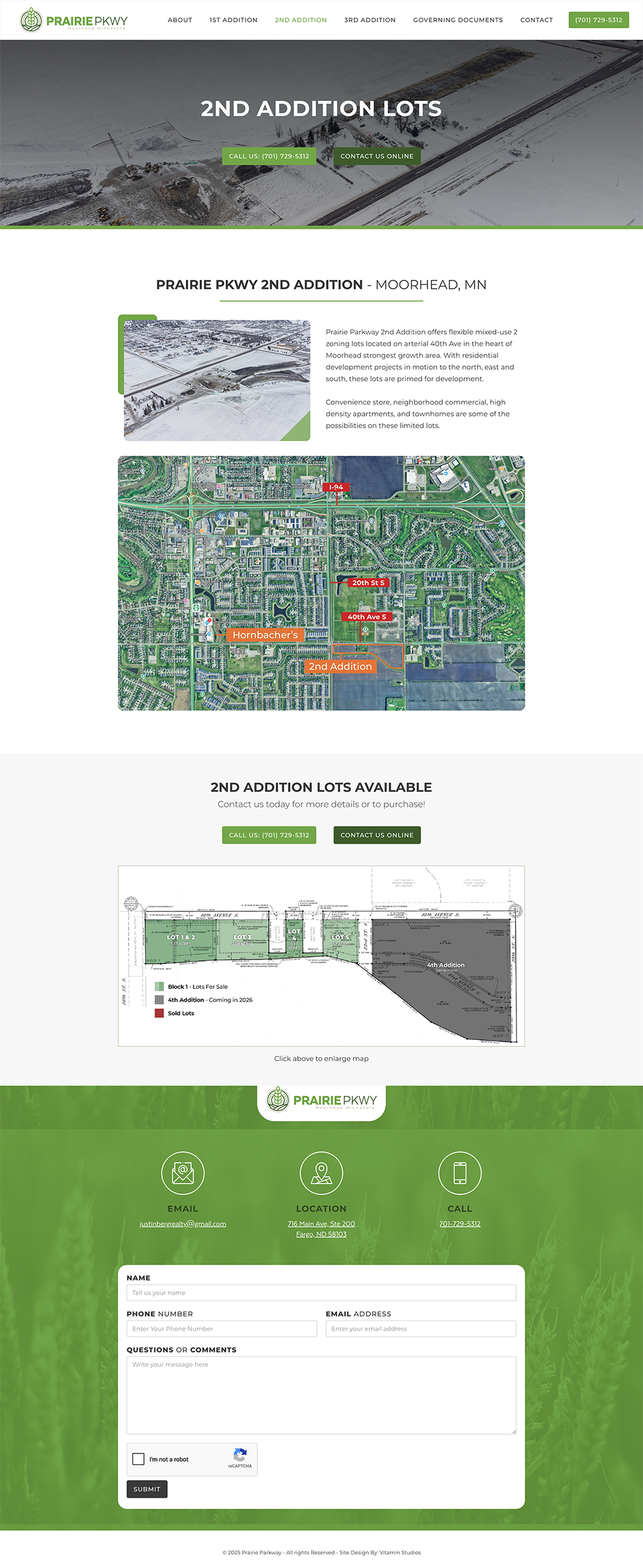 Prairie PKWY website screenshot