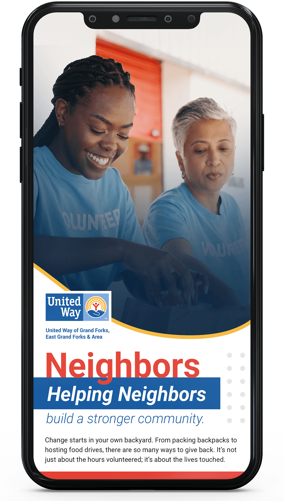 united way social post mocked up on a phone