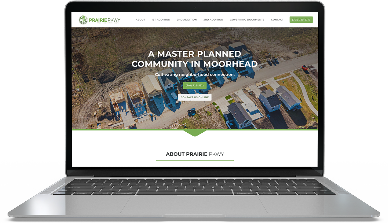 Prairie PKWY website mocked up